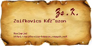 Zsifkovics Kászon névjegykártya
